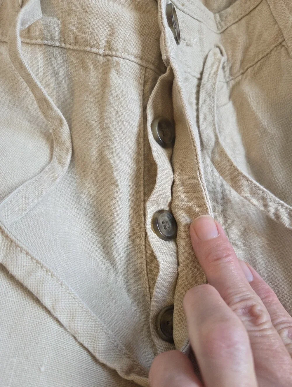 Baird McNutt Murano 100% Linen Pants 38x30 Natural Beige Drawstring